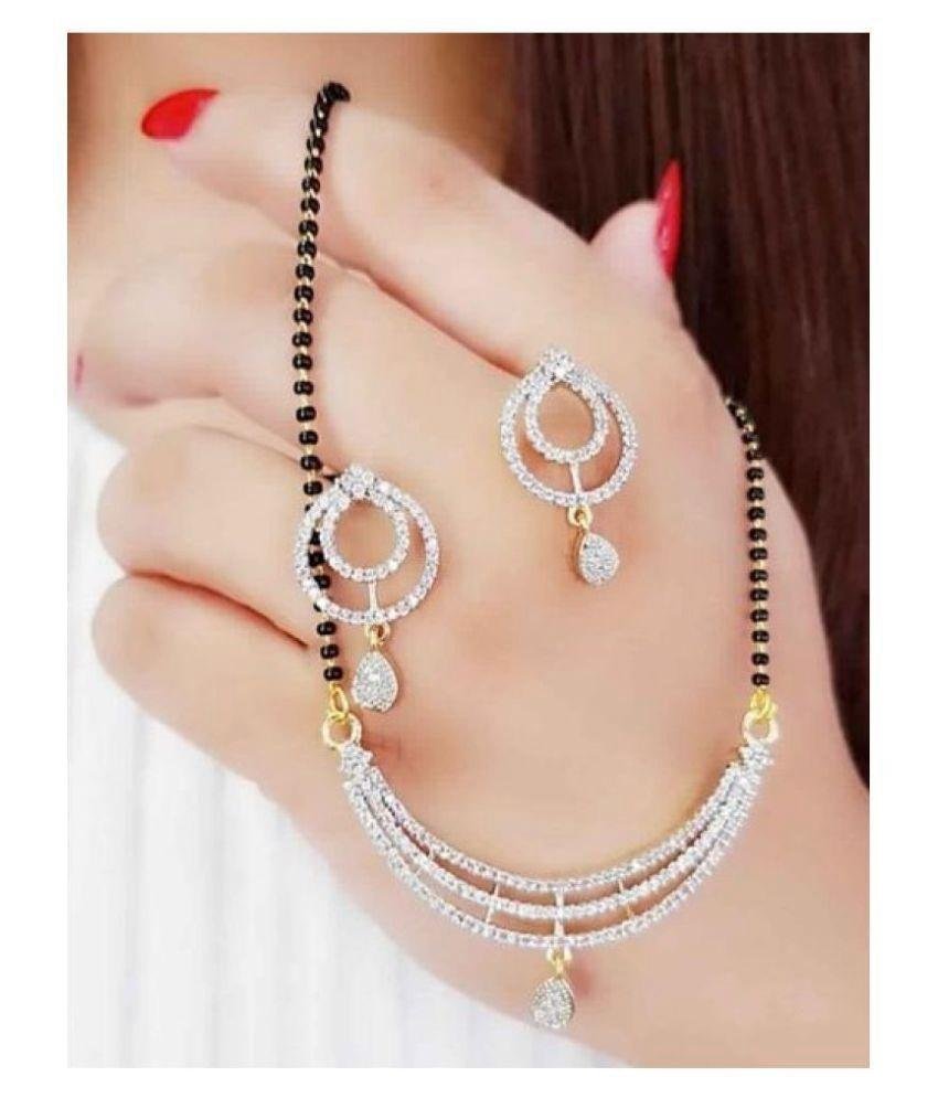 elegant ad mangalsutra with earrings – 24 inch alloy with ad zircon stones (handmade & studded finish) elegant ad mangalsutra with earrings – 24 inch alloy with ad zircon stones (handmade & studded finish)