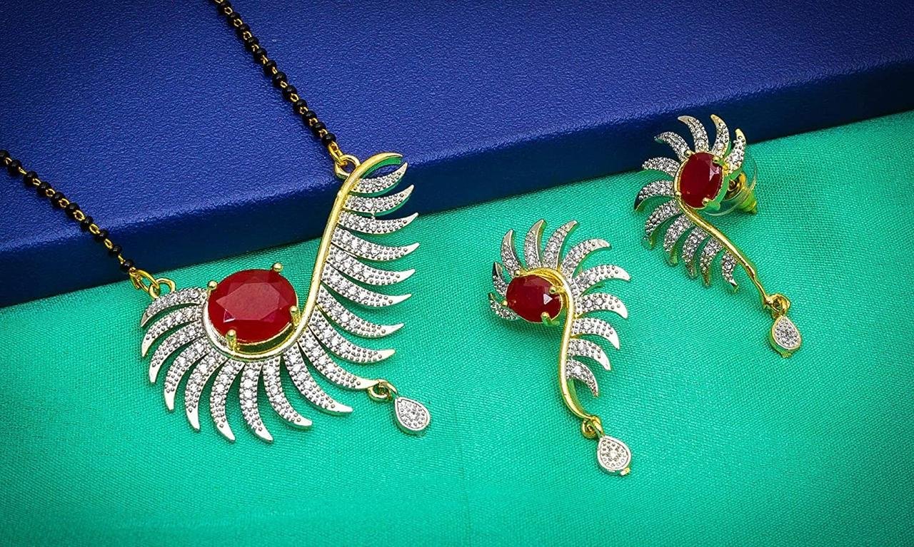 ad + colour stone mangalsutra with earrings – 18 inch alloy with ad zircon stones (handmade & studded finish) ad + colour stone mangalsutra with earrings – 18 inch alloy with ad zircon stones (handmade & studded finish)