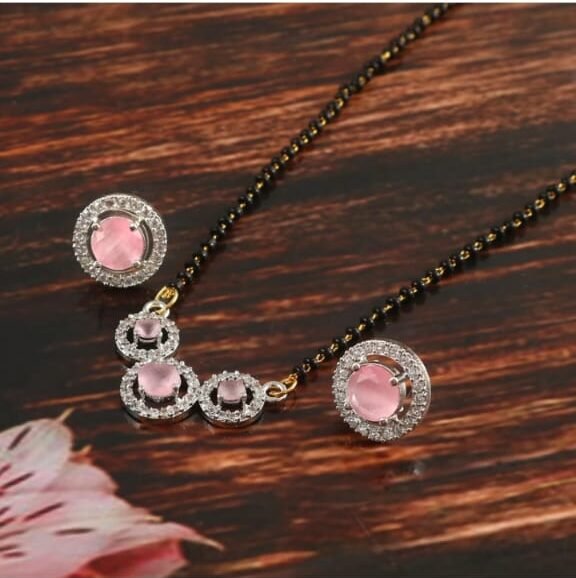 ad mangalsutra with earrings – 24 inch | zircon stones | handmade alloy for housewives & working women ad mangalsutra with earrings – 24 inch | zircon stones | handmade alloy for housewives & working women
